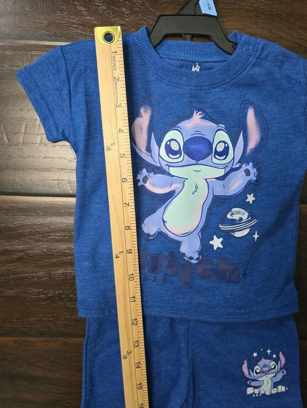 NWT Disney Stitch Boys Blue Short Sleeve Shirt and Shorts Set 3-6Months